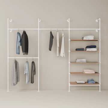 KIM DOUBLE 3 OAK – 5 półek | biały