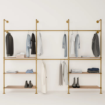 KIM DOUBLE 3 OAK – 6 półek poniżej | złoty