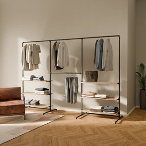LAS 3 OAK – 6 shelves | Shelf with storage compartments