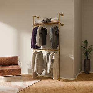 KIM DOUBLE 1 OAK – 1 półka | gold