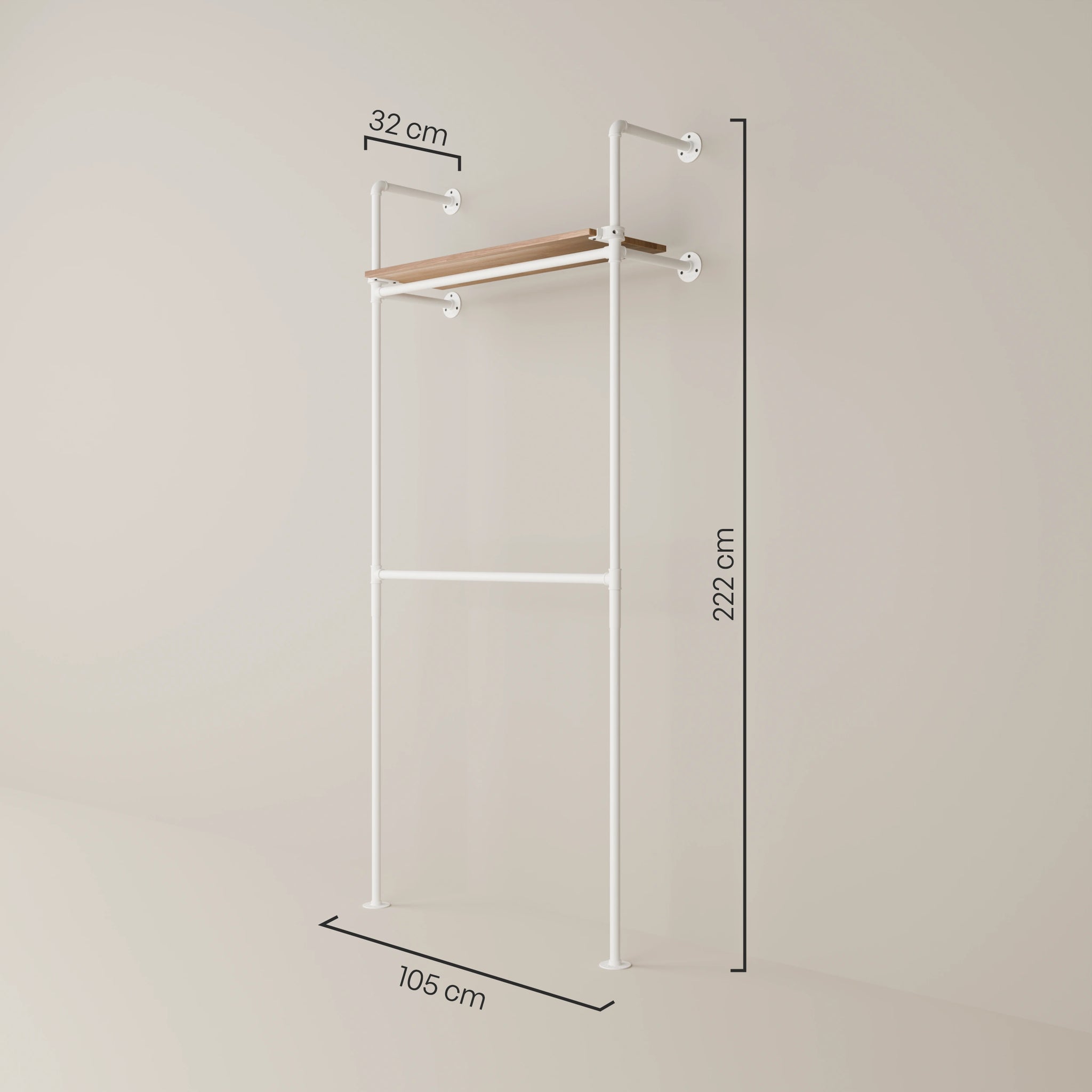 KIM DOUBLE 1 OAK – 1 górna półka | biały
