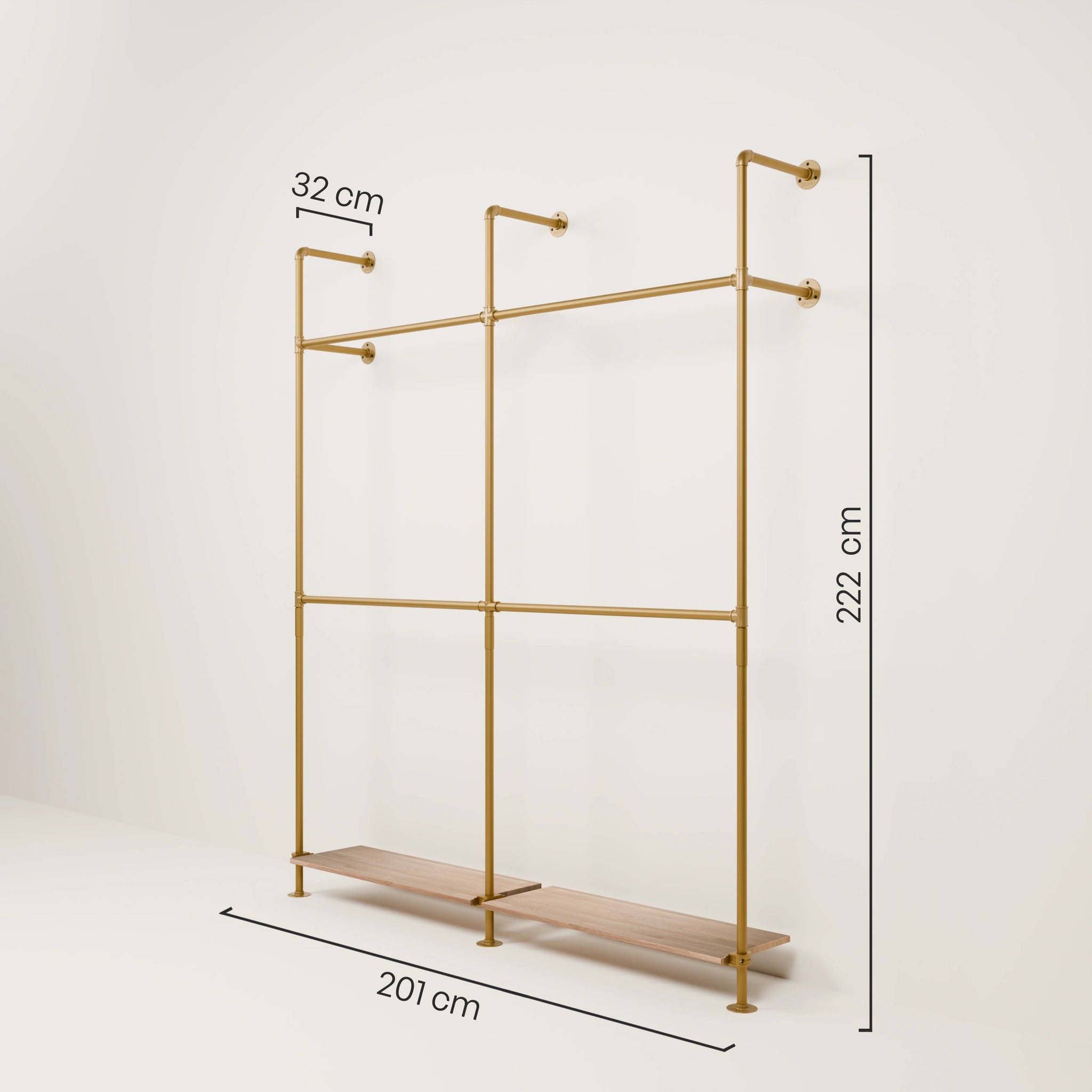 KIM DOUBLE 2 OAK – 2 półki poniżej | złoty