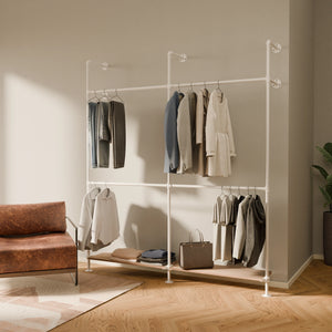 KIM DOUBLE 2 OAK – 2 półki poniżej | biały