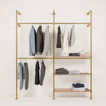 KIM DOUBLE 2 OAK –  3 shelves right | gold