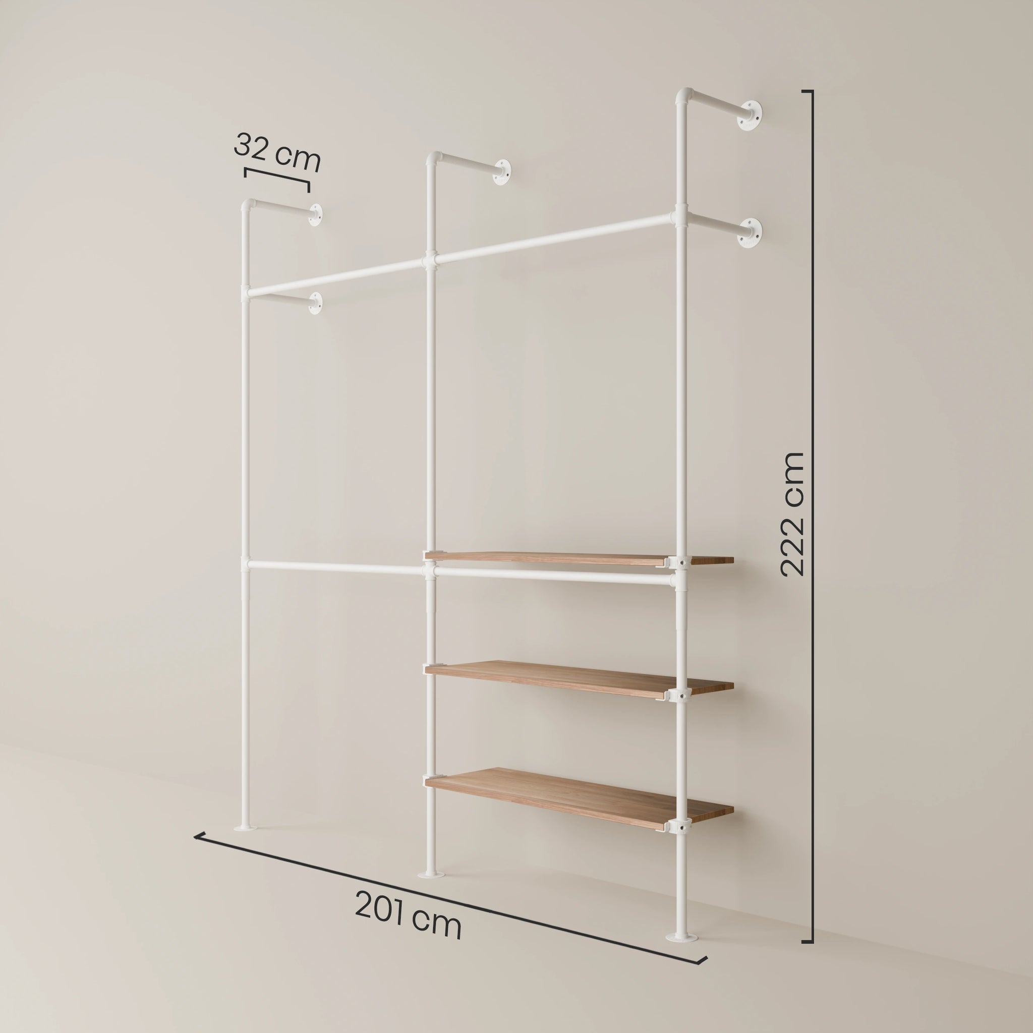 KIM DOUBLE 2 OAK – 3 półki | biały