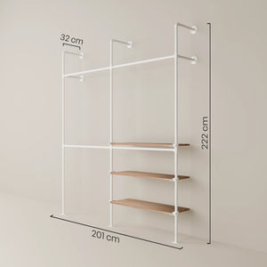 KIM DOUBLE 2 OAK – 3 półki | biały