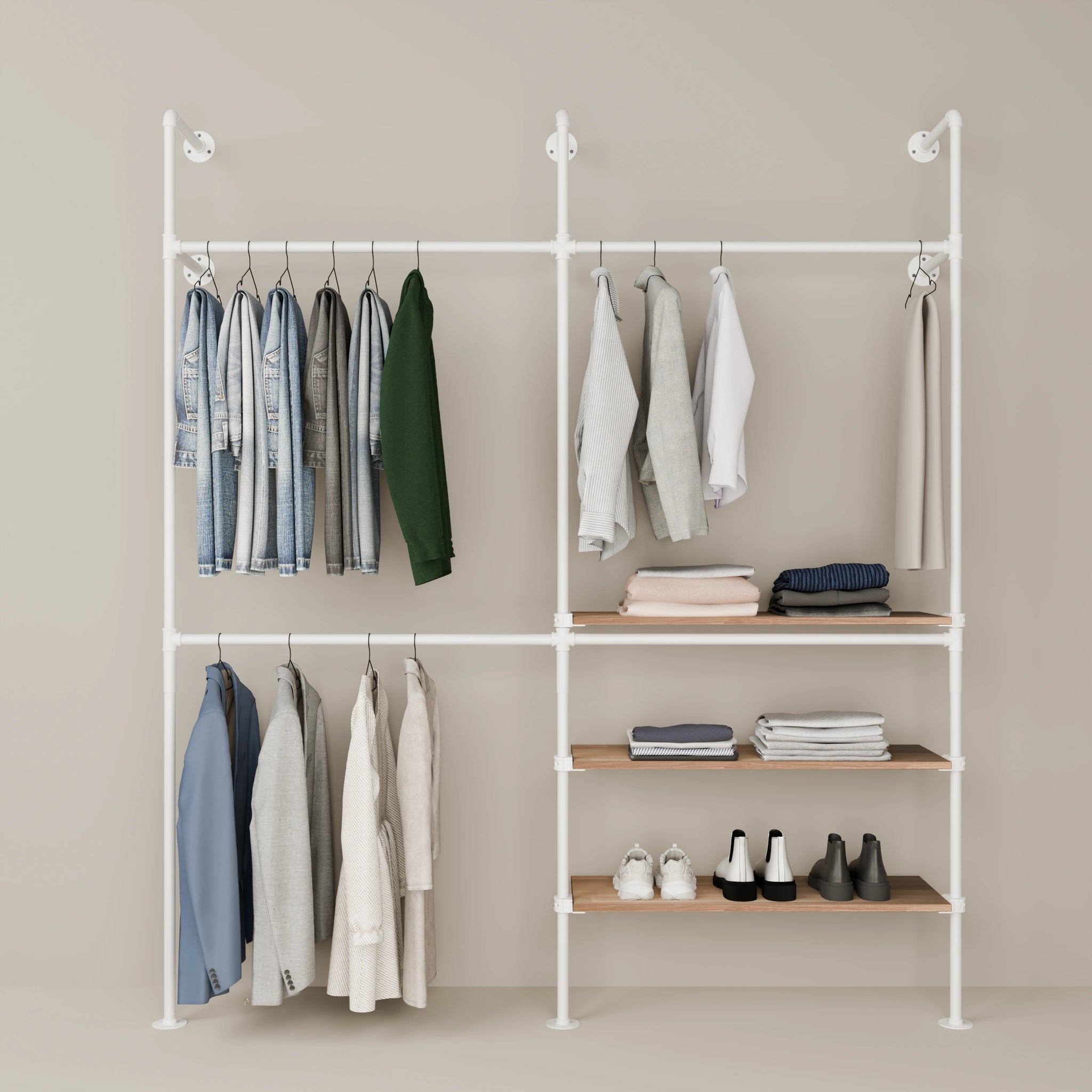 KIM DOUBLE 2 OAK – 3 półki | biały