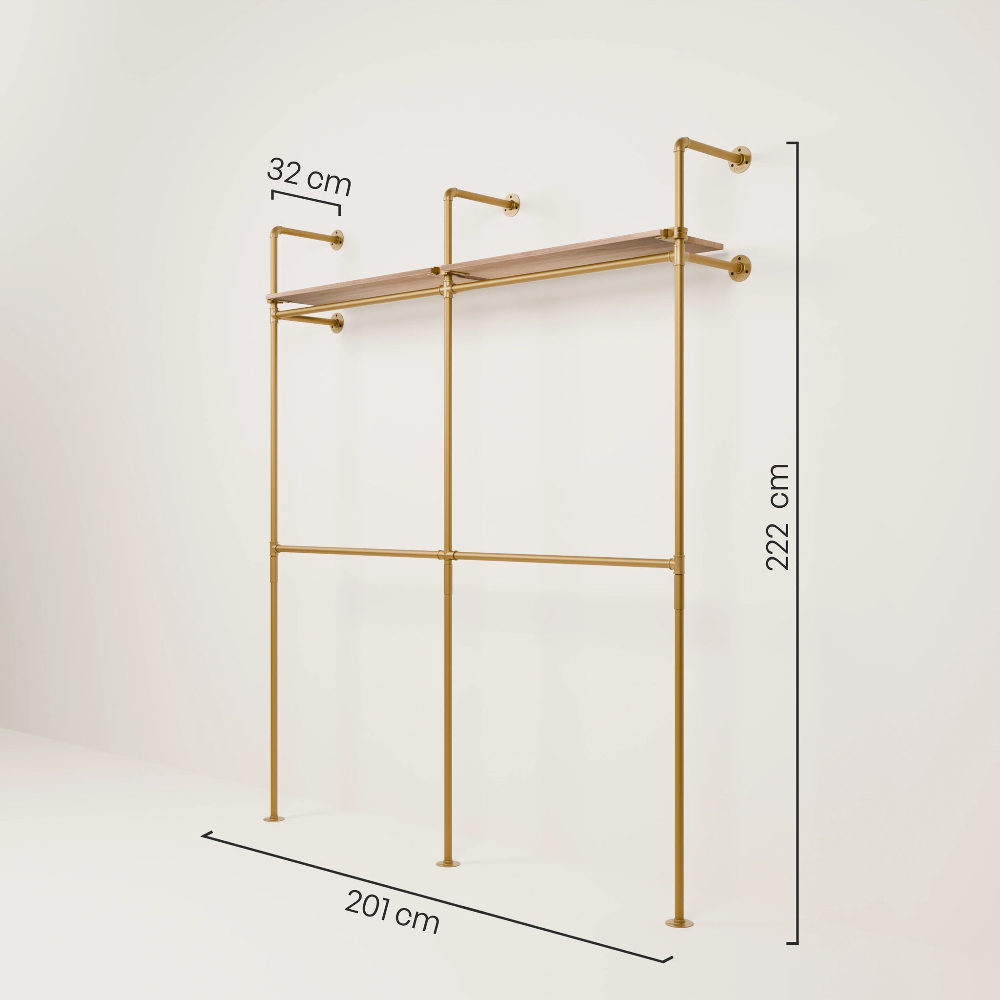KIM DOUBLE 2 OAK – 2 górne półki | złoty