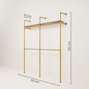 KIM DOUBLE 2 OAK – 2 górne półki | złoty