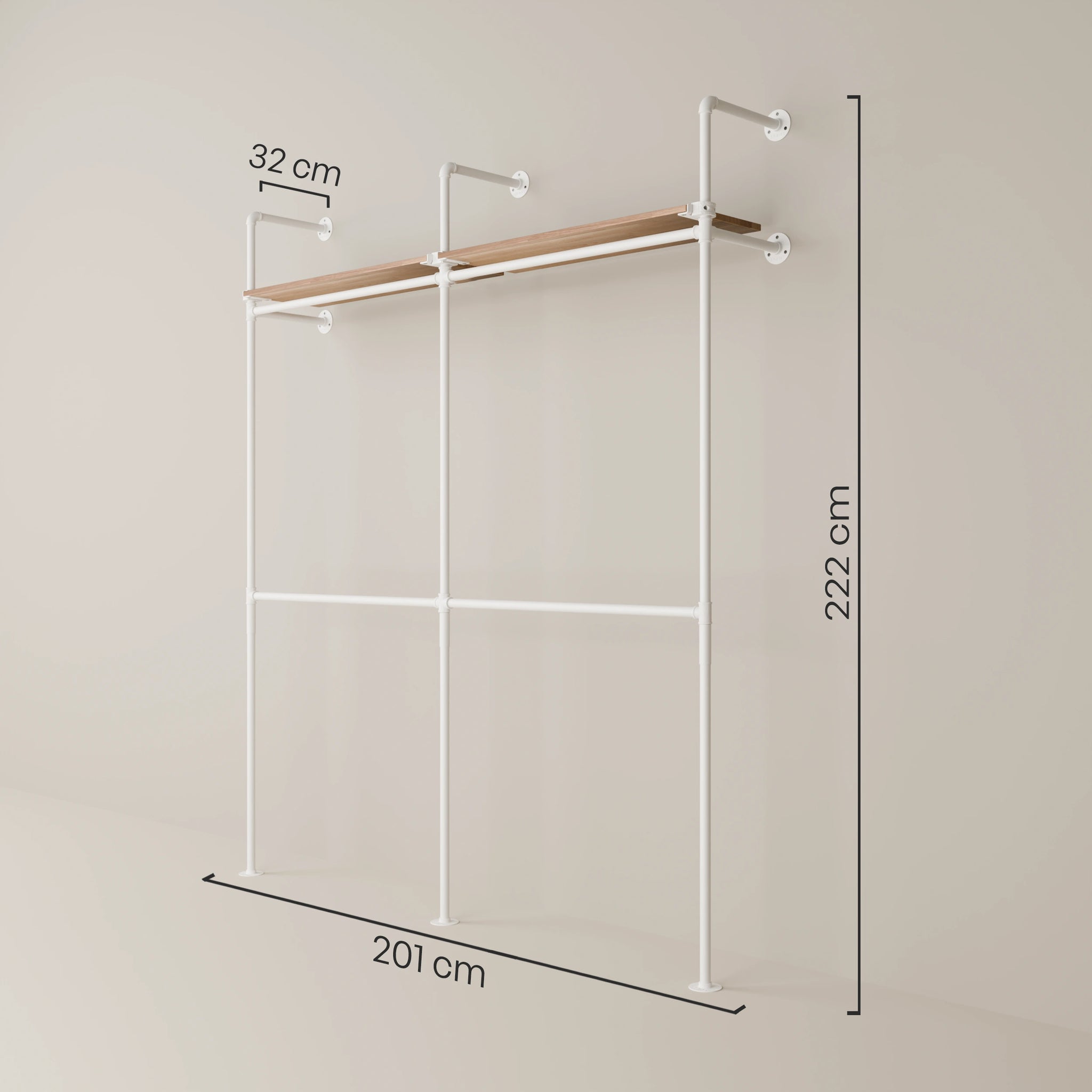KIM DOUBLE 2 OAK – 2 górne półki | biały