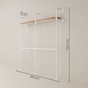 KIM DOUBLE 2 OAK – 2 górne półki | biały