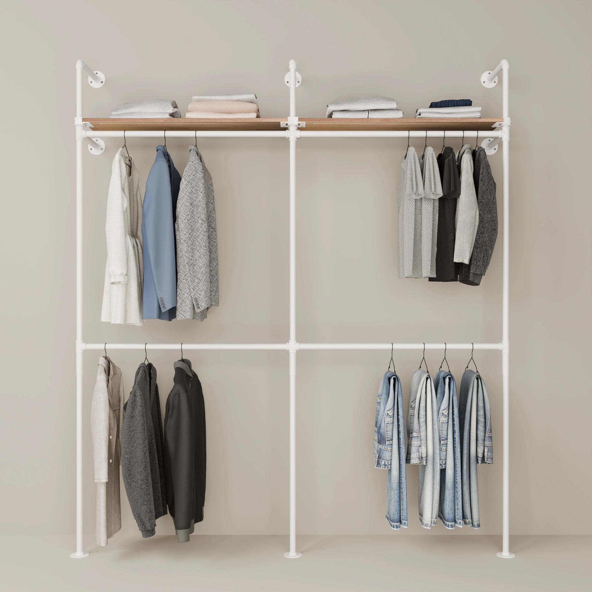 KIM DOUBLE 2 OAK – 2 górne półki | biały