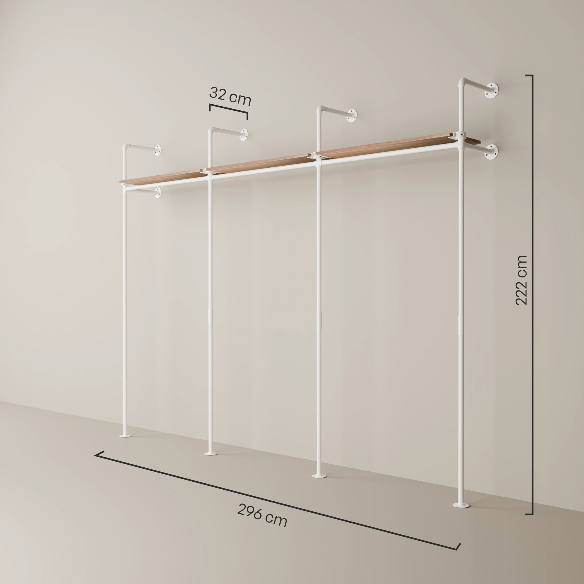 KIM 3 OAK – 3 górne półki | biały