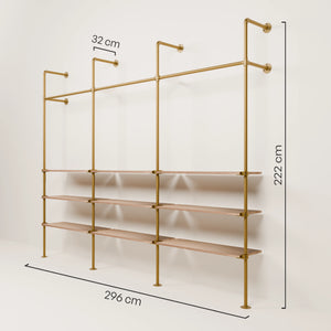 KIM 3 OAK – 9  półek | złoty