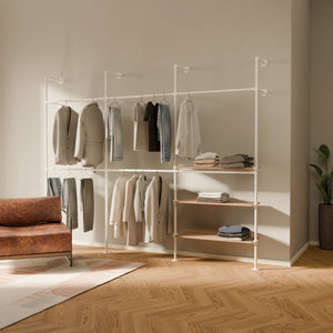 KIM DOUBLE 3 OAK – 3 półki prawe | biały