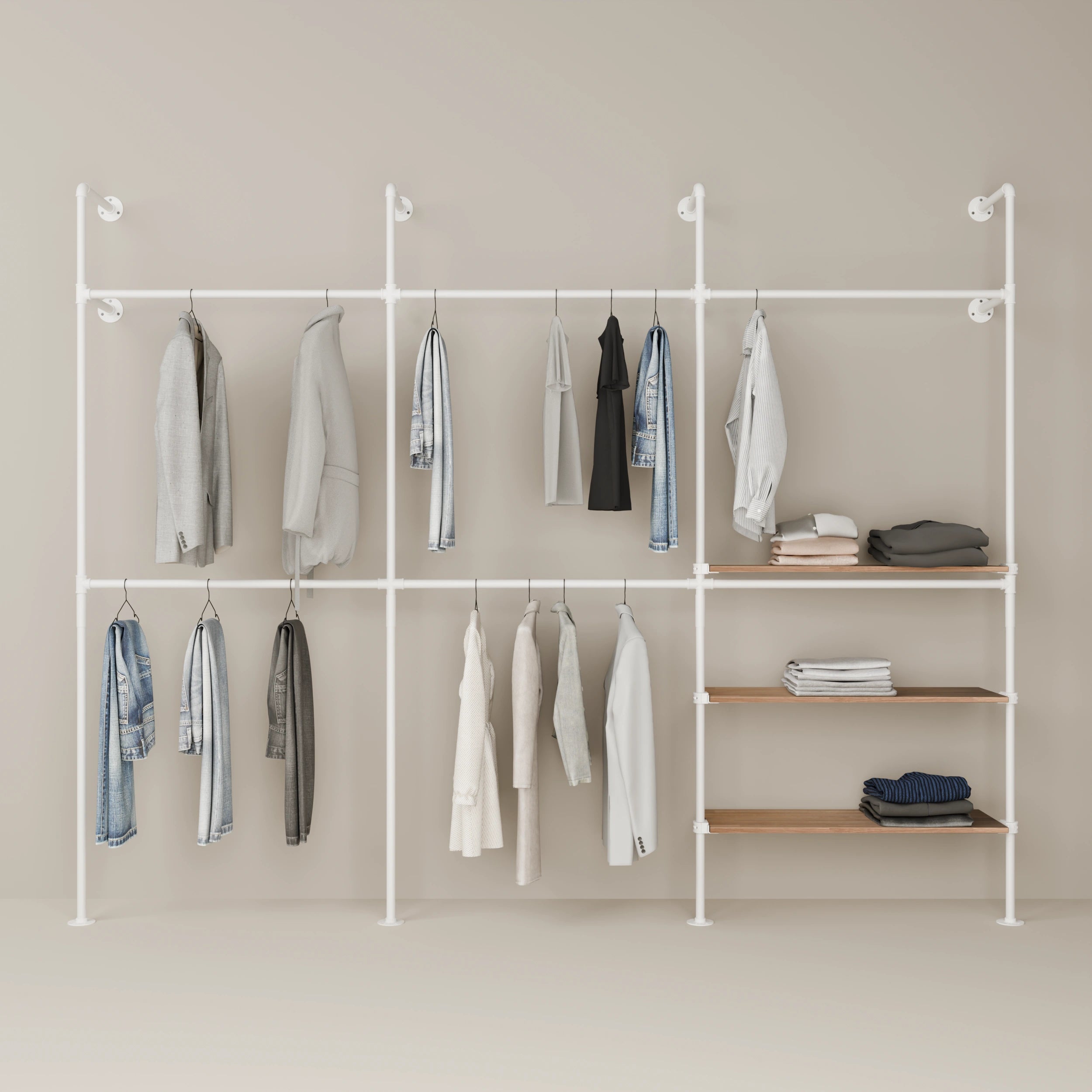 KIM DOUBLE 3 OAK – 3 półki prawe | biały