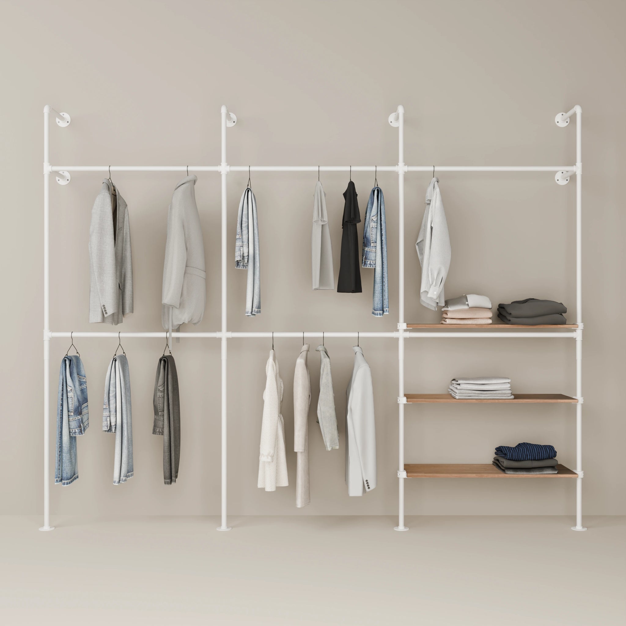 KIM DOUBLE 3 OAK – 3 półki prawe | biały