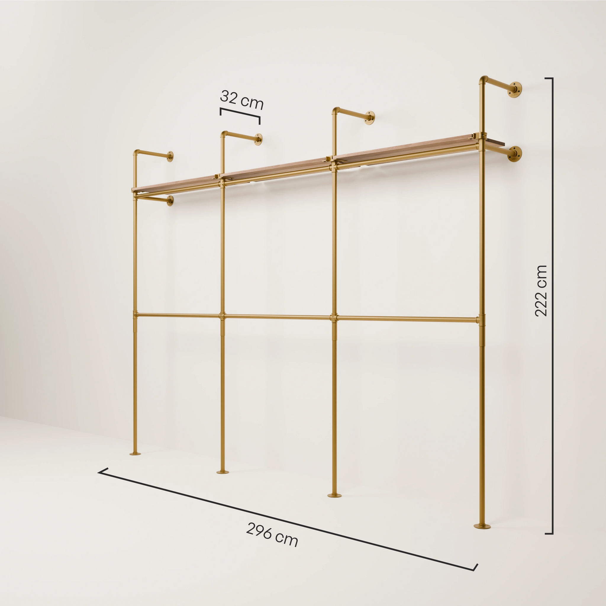 KIM DOUBLE 3 OAK – 3 górne półki | złoty