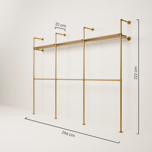 KIM DOUBLE 3 OAK – 3 górne półki | złoty
