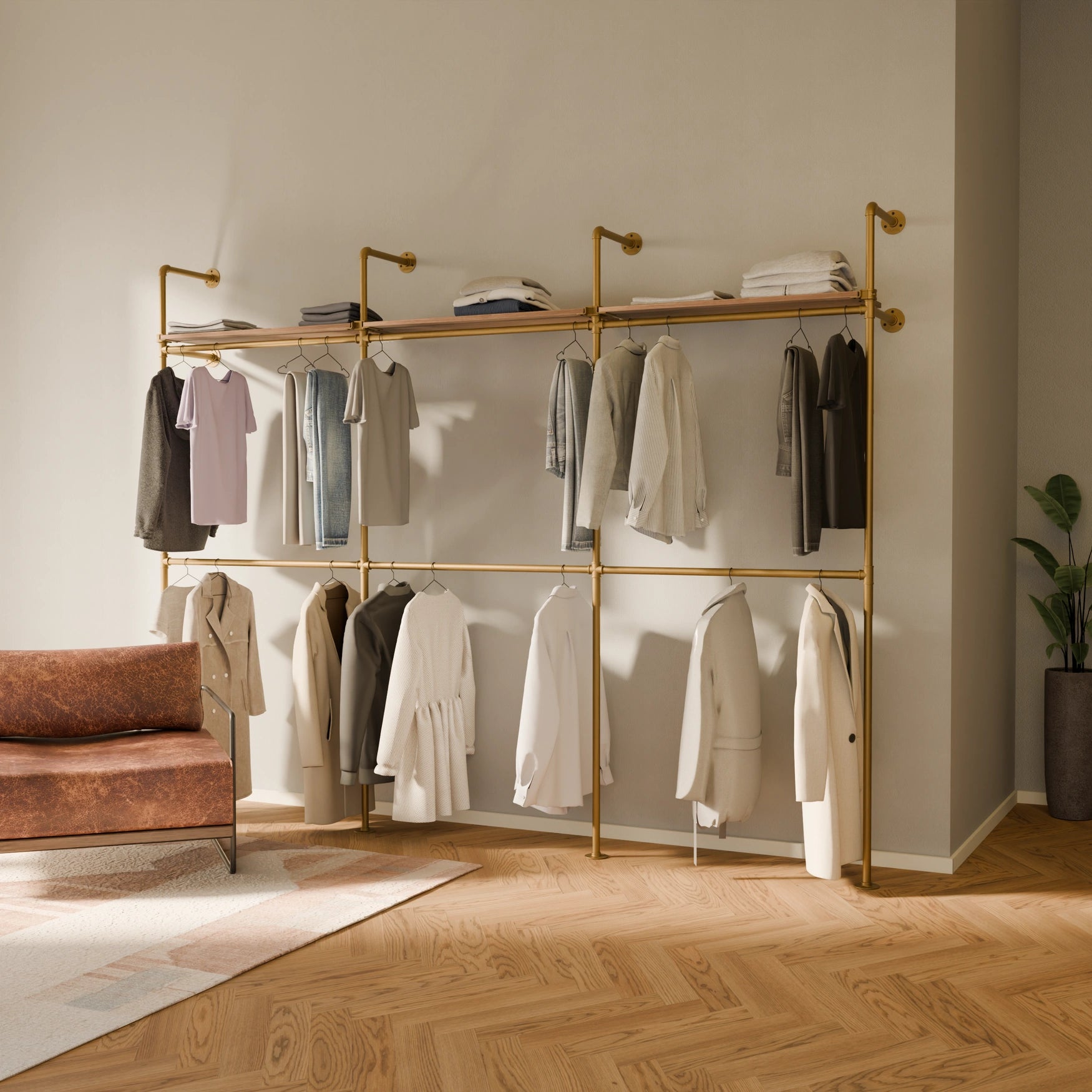 KIM DOUBLE 3 OAK – 3 górne półki | złoty