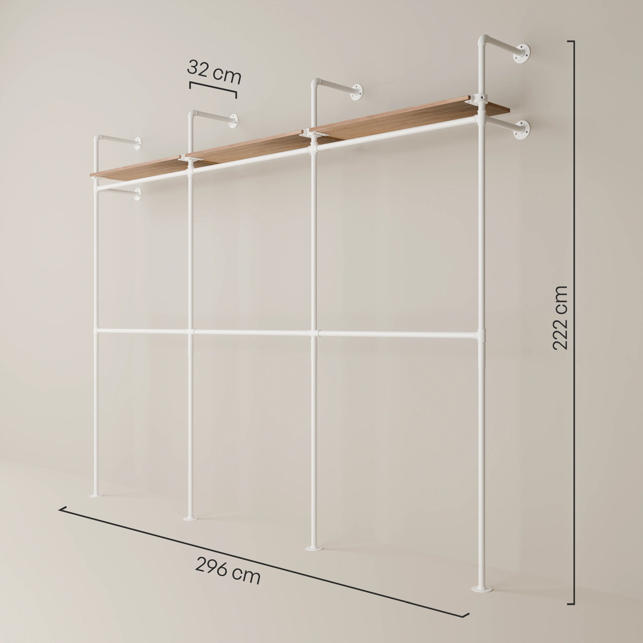KIM DOUBLE 3 OAK – 3 górne półki | biały