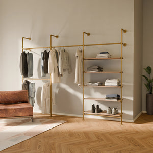 KIM DOUBLE 3 OAK –  5 półek | złoty