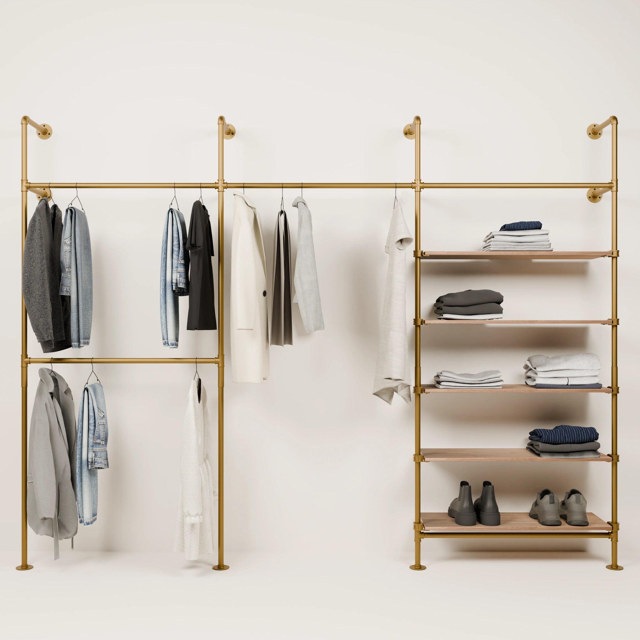 KIM DOUBLE 3 OAK –  5 półek | złoty