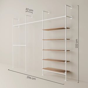 KIM DOUBLE 3 OAK – 5 półek | biały