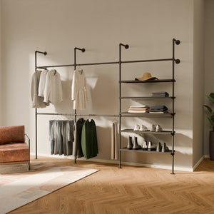 KIM DOUBLE 3 METAL – 5 shelves | Shelves with clothes rack