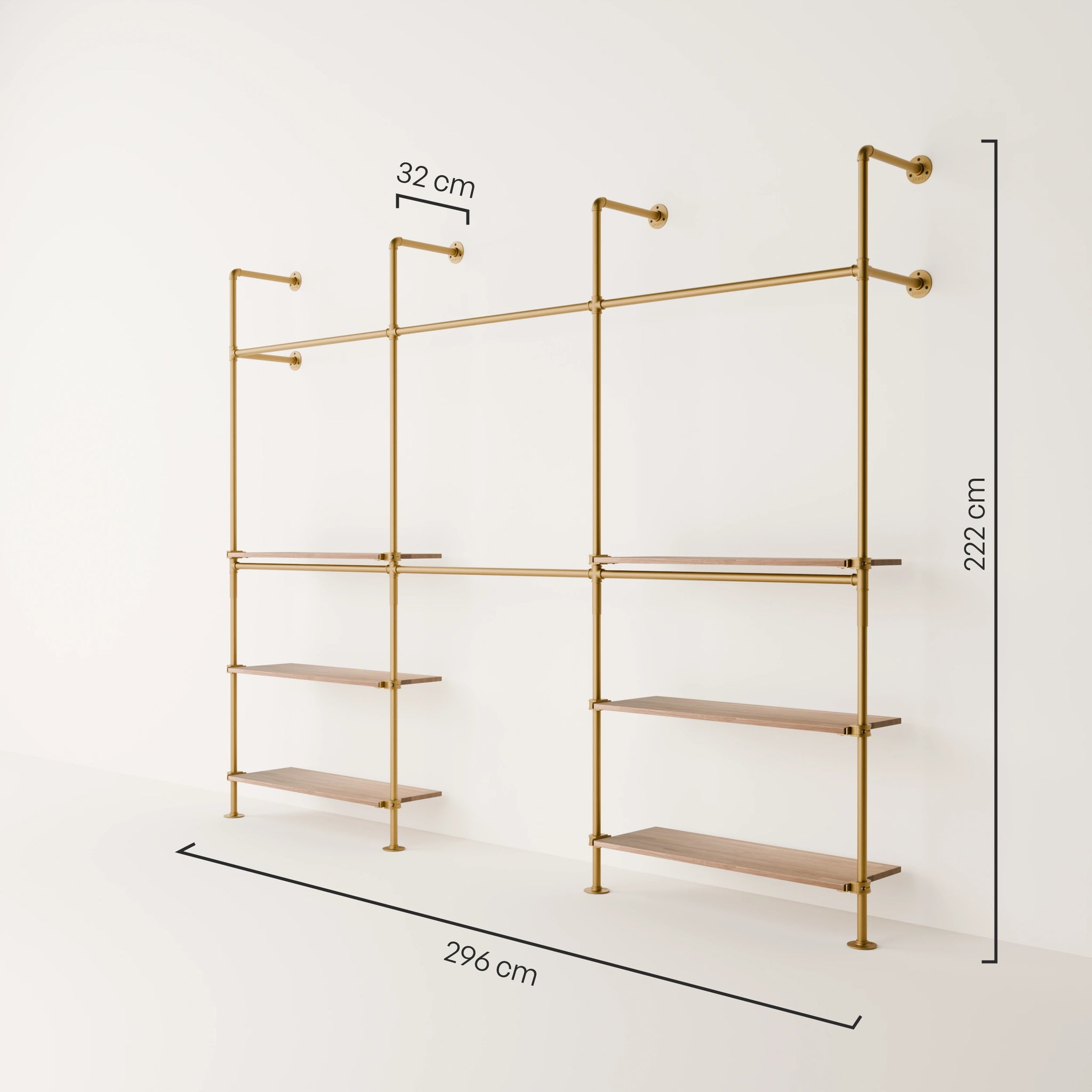 KIM DOUBLE 3 OAK – 6 półek poniżej | złoty