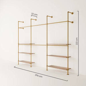 KIM DOUBLE 3 OAK – 6 półek poniżej | złoty