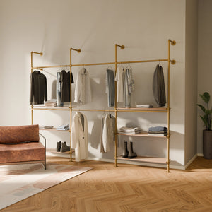 KIM DOUBLE 3 OAK – 6 półek poniżej | złoty