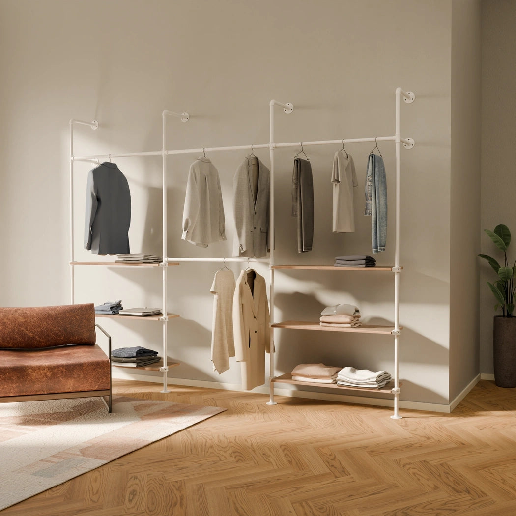 KIM DOUBLE 3 OAK – 6 półek poniżej | biały