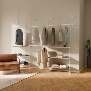 KIM DOUBLE 3 OAK – 6 półek poniżej | biały