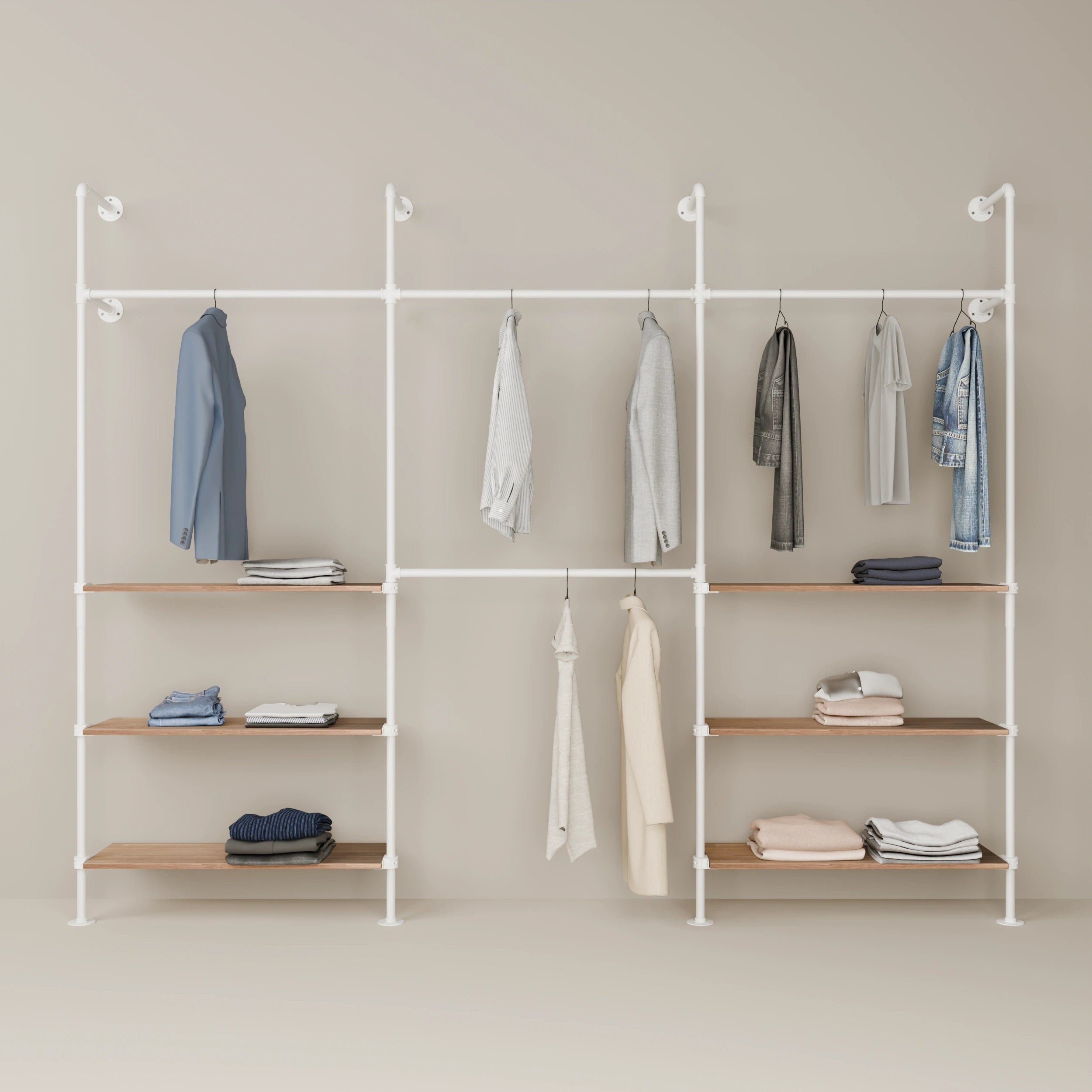 KIM DOUBLE 3 OAK – 6 półek poniżej | biały