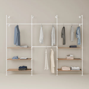 KIM DOUBLE 3 OAK – 6 półek poniżej | biały