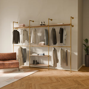 KIM DOUBLE 3 OAK – 6 górnych półek | złoty