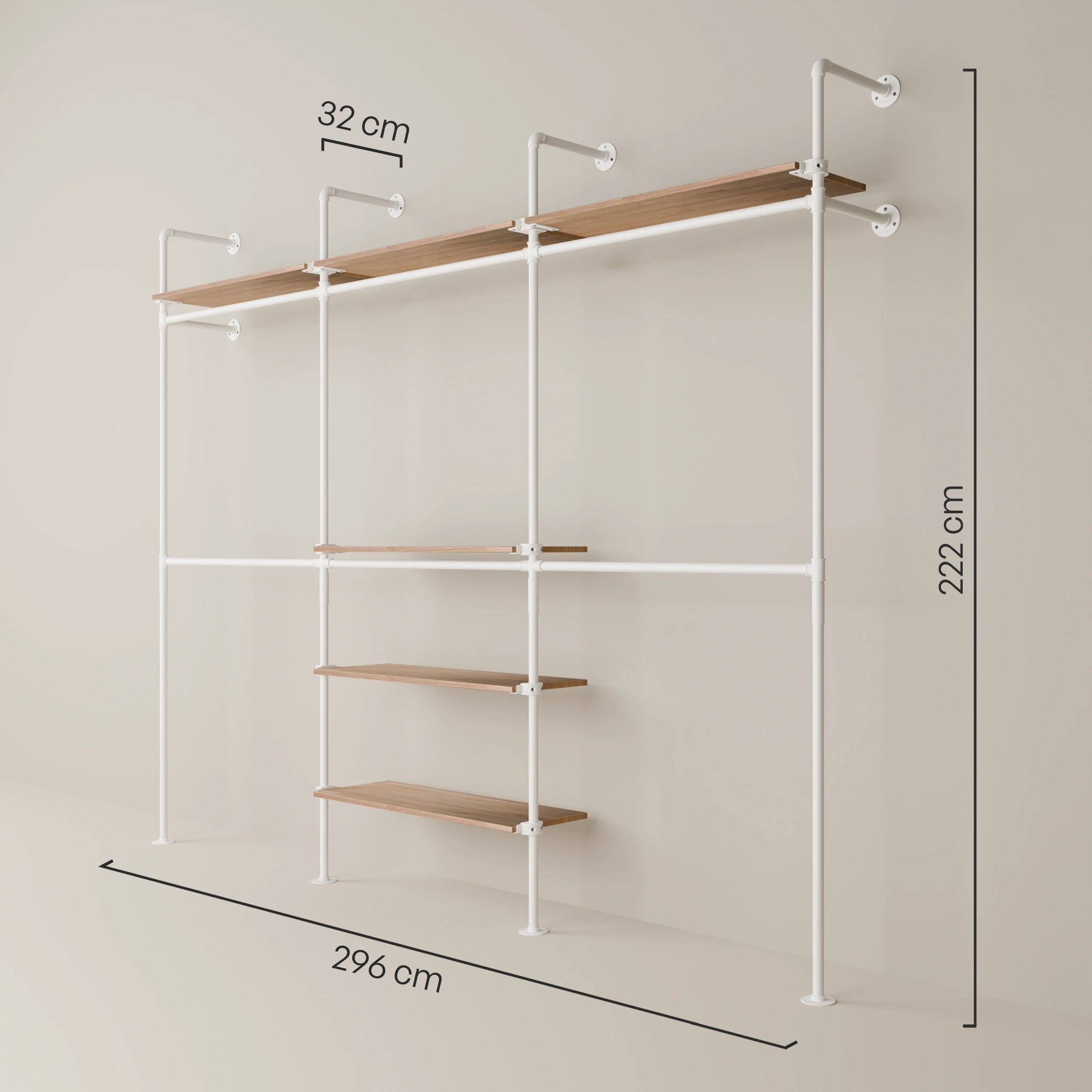 KIM DOUBLE 3 OAK – 6 górne półki | biały