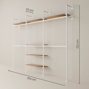 KIM DOUBLE 3 OAK – 6 górne półki | biały