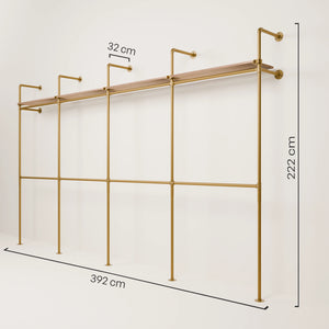 KIM DOUBLE 4 OAK – 4 półek | złoty