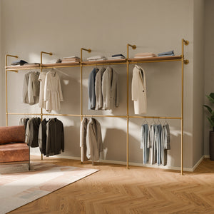 KIM DOUBLE 4 OAK – 4 półek | złoty