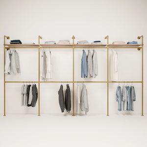 KIM DOUBLE 4 OAK – 4 półek | złoty