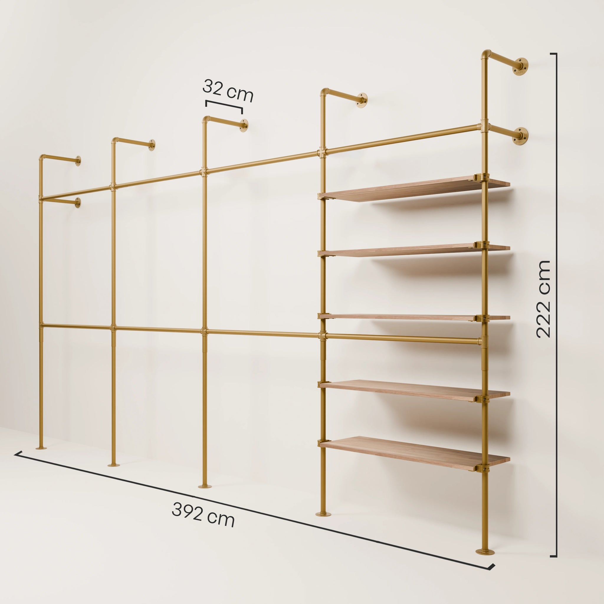 KIM DOUBLE 4 OAK – 5 półek | złoty