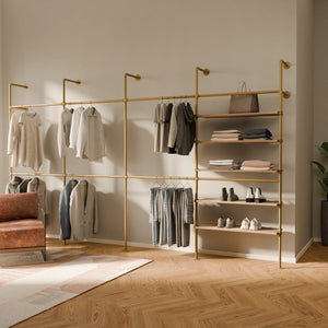 KIM DOUBLE 4 OAK – 5 półek | złoty