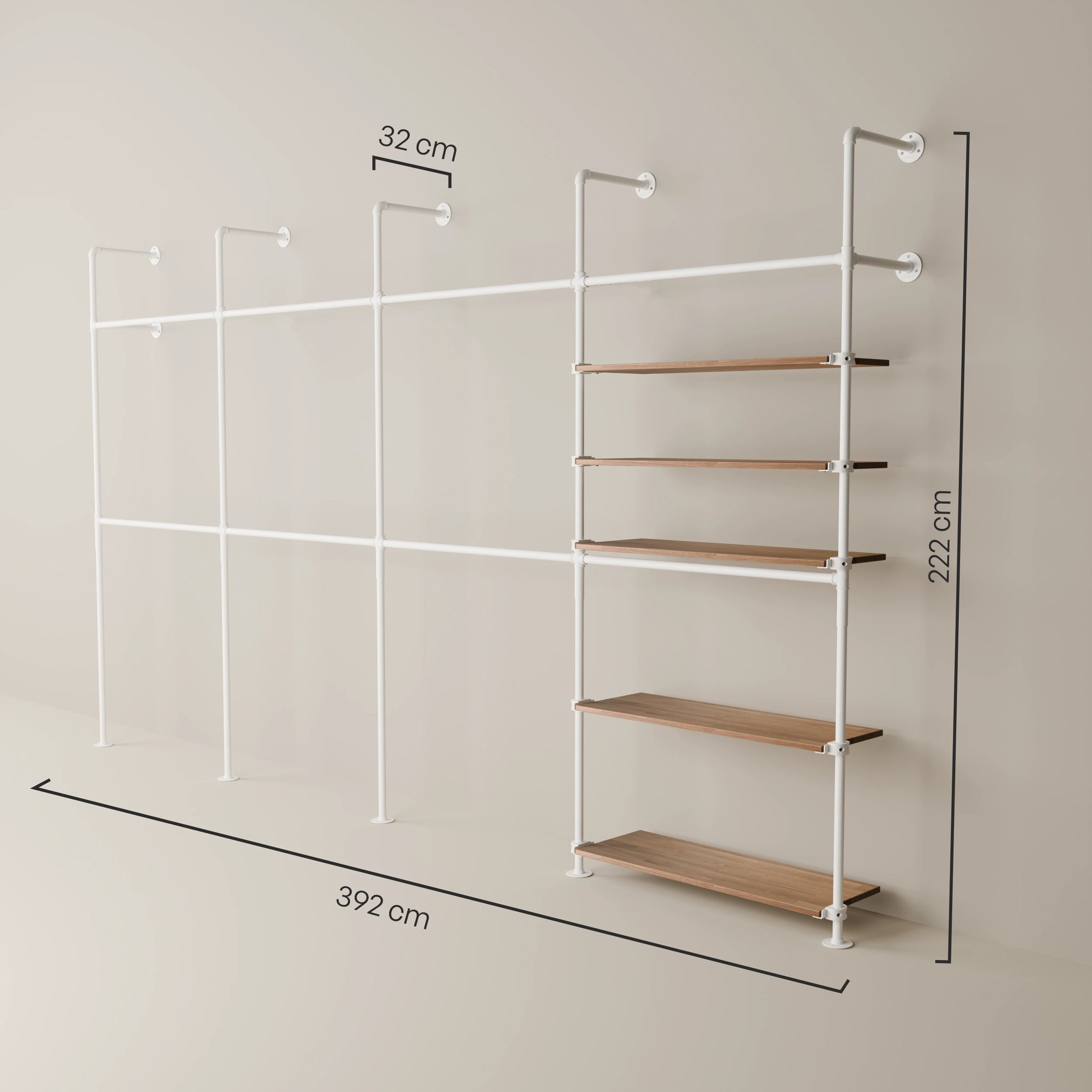 KIM DOUBLE 4 OAK – 5 półek | biały