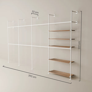 KIM DOUBLE 4 OAK – 5 półek | biały