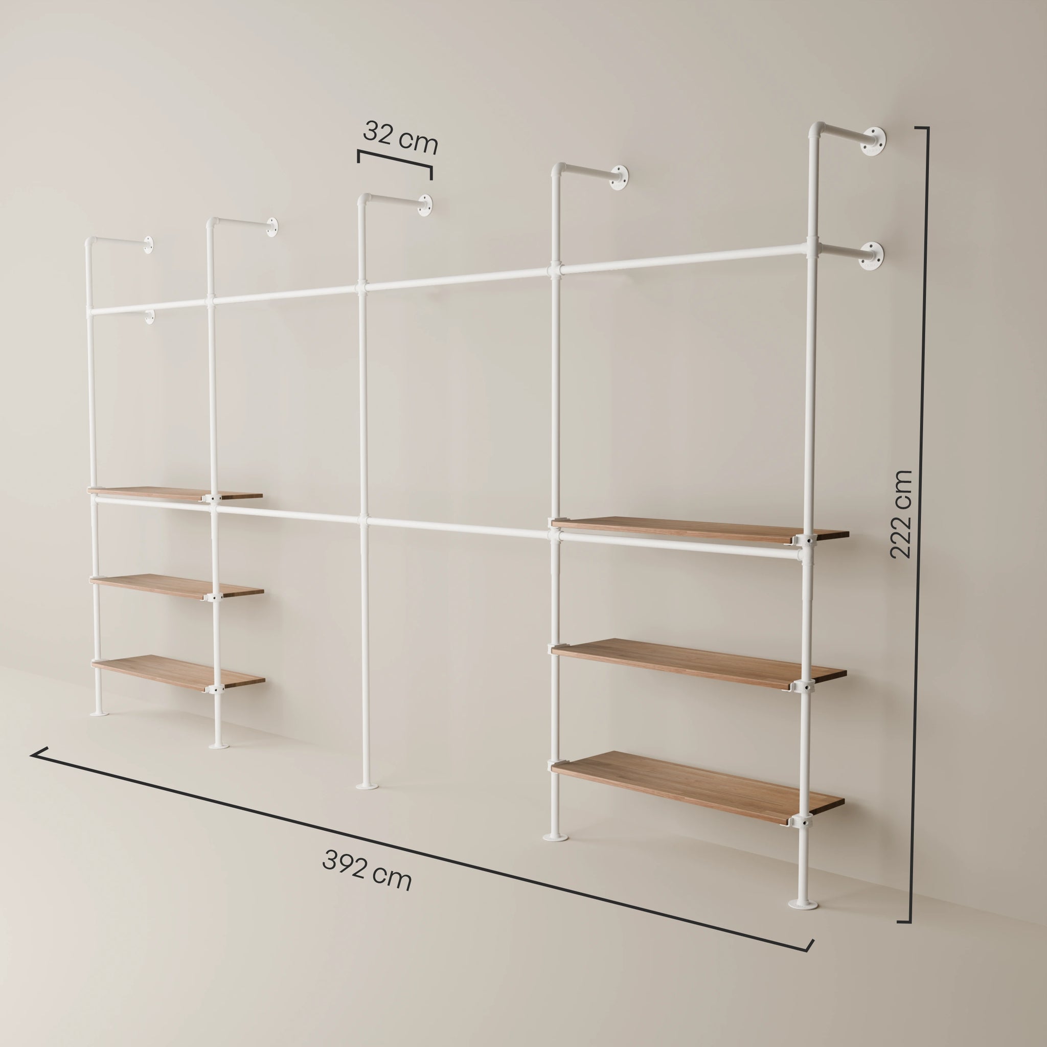 KIM DOUBLE 4 OAK – 6 półek | biały