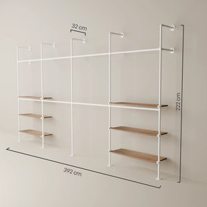 KIM DOUBLE 4 OAK – 6 półek | biały